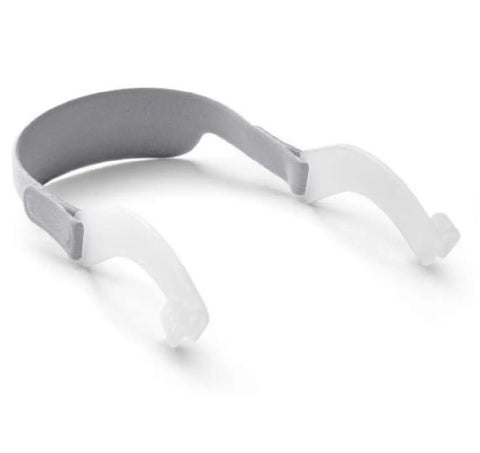 All In One Accessory Kit For Nasal And Pillow Masks With Elbow Head Strap And Soft Wraps One Size Fits All For A Quieter, Cozier Sleep Experience All Night, gray head strap with soft wraps