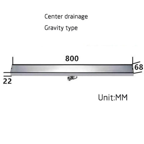Heavy Duty Stainless Steel Floor Drain Tile Insert Square Style With Easy Snap Hair Catcher Keeps Your Shower And Sink Totally Clog Free Smooth Gravity Flow Works Like A Charm For Quick Home Upgrades At Eighty Centimeters, measuring 800mm x 68mm x 22mm.