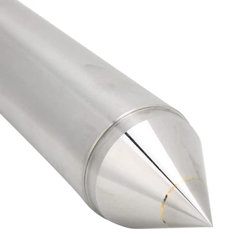 MT5 F118 Morse Taper Dead Center With Tungsten Carbide Tip and 60 Degree Point Angle for Wood and Metal Machining close-up view.