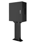 Tough As Nails EV Charger Cover Protector For Electric Vehicle Charging Station Box in black, galvanized steel housing, upright view.