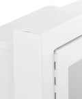 Close-up of Semi Recessed 10 Pound Fire Extinguisher Cabinet With Lock And Tempered Glass Window Tough As Nails Heavy Gauge Galvanized Steel