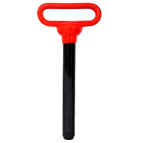 Heavy Duty 1 Inch Trailer Hitch Pin With Red Rubber Coated Handle, 7-1/2 Inch Usable Length, steel construction for tractors and trailers