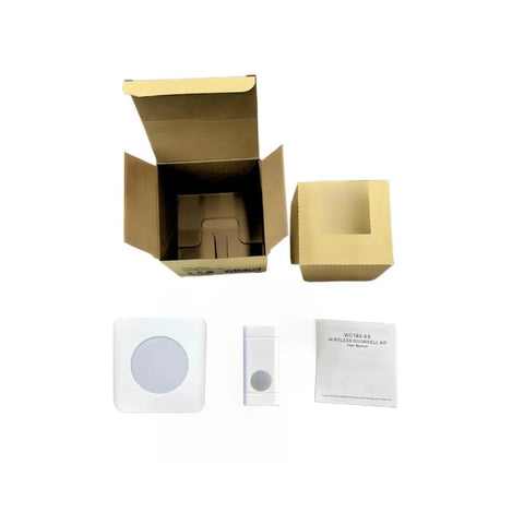 Wireless Door Chime With Bright Flashing Strobe Light For Hearing Impaired, 92dB Loud Receiver, packaging contents displayed