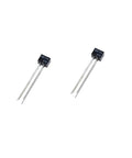 Reflective Object Sensor Chipset Pack For DIP 4 1114 Series Including QRD1114 RD1114 D1114 1114 10 Pieces Great For DIY Electronics Projects And Robotic Sensor Builds. Two black DIP-4 QRD1114 sensor chips with long metal leads.