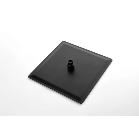 Shower System Combo with Hand Shower, 16-inch and tub spout matte black square shower head for modern installation.