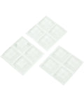 Kick Butt Scratch Protection With These Self Adhesive Bumper Pads Made From Heavy Duty Clear Vinyl For Countertops Cabinet Edges And Table Legs, set of three.