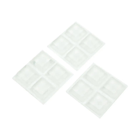 Kick Butt Scratch Protection With These Self Adhesive Bumper Pads Made From Heavy Duty Clear Vinyl For Countertops Cabinet Edges And Table Legs, set of three.