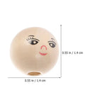 Round Wooden Smile Face Beads Set, single 14mm wood bead with smile design, hole visible for DIY jewelry and crafts.