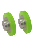 Two Pack Industrial Encoder Roller Wheels Rubber Wheel Wear-Resistant Non-Slip Polyurethane Synchronizer Wheel For Rotary Encoder Perimeter 200mm Hole Diameter 10mm, green rubber wheels