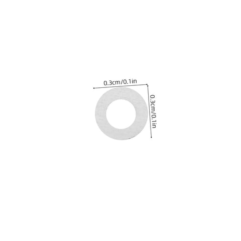 Single metal washer from Metal Eyeglass Screw Washers Set, 200 Pcs Rimless Glasses Gaskets and Frame Tighteners, 0.3cm size