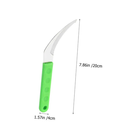 Two Pack Stainless Steel Weeding Sickle With Ergonomic Handle showing blade and handle dimensions