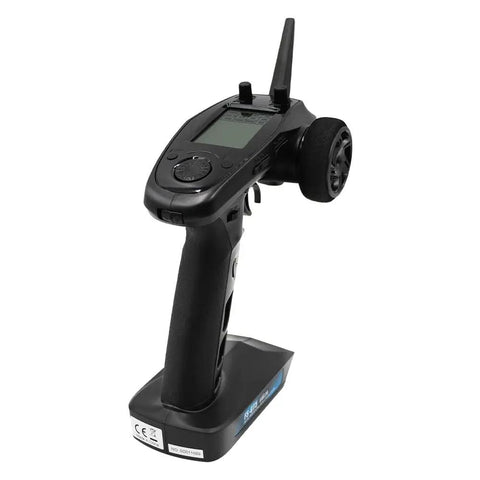 GT5 6 Channel 2.4GHz RC Transmitter With AFHDS 2A For Cars And Boats Includes FS BS6 Receiver, angled front view