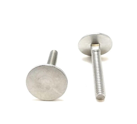 Pack Of Five Rock Solid 18 8 Stainless Steel Elevator Bolts With Square Neck Design heavy duty fasteners shown close up.