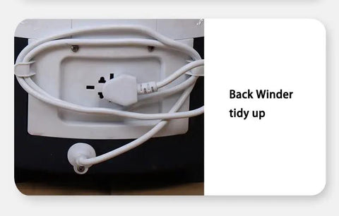 Back view of Mini Portable Washer With Bionic Hand Wash Motion showing the tidy cord and plug for easy setup.
