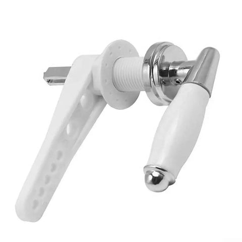 Chic Victorian Style Bathroom Flush Kit With Elegant White Ceramic Knob And Durable Zinc Alloy Arm For Loo Cistern Replacement, Perfect Dual Flush Handle Upgrade, white knob