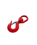 Heavy Duty 15 Ton Swivel Lifting Hook With Secure Latch Built Tough Like A Tank For Crane Or Forklift Use, red, alloy steel.