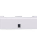Rear view of 4 In 1 Remote Charging Dock With Built In 2800mAh Batteries, white ABS base, charging port visible