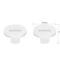 Badass Replacement Screws Built Tough As Nails For Samsung Freestyle 1 And 2 Projector Carbon Fiber Base Attachment Hardware White Two Pack, showcasing two white screws with measurements.
