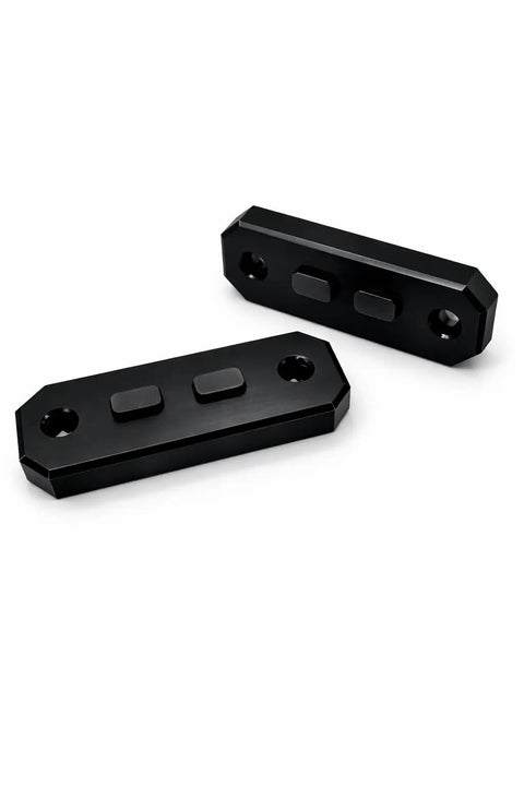 External Forend Weight Kit For M-LOK Rails, 12 Oz Nitride Coated Carbon Steel weights shown separately on white background