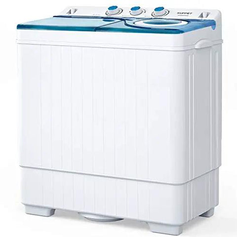 Slick Portable Twin Tub Mini Washing Machine Handling A Fast 26 Lbs Wash And Spin Cycle Semi Automatic Setup With Straightforward Drain Pump for dorm life.