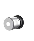Fuss Free Fingerprint Smart Lock Door Knob Handle With Lightning Fast AI Recognition And Instant Touch Access For Reliable Keyless Entry sleek silver design with black base and fingerprint scanner.