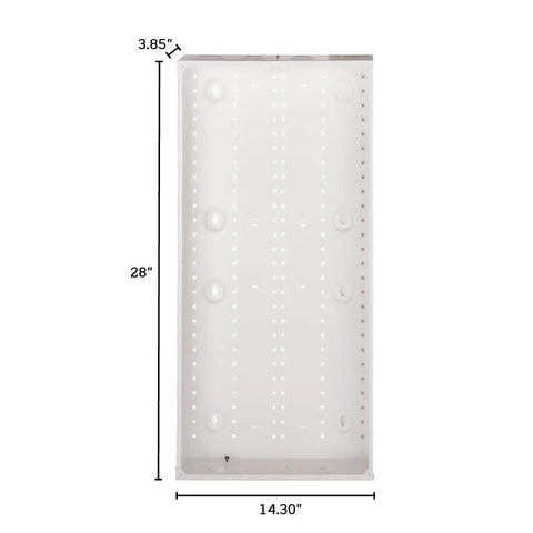 Structured Media Enclosure With Cover, 28 Inch White Rack-Ready Cabinet For Network Gear, 47605-28W, front view