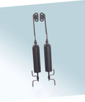 Antique Copper Spring Arm Safety Supports For Cabinets And Wooden Boxes Two Pack shown against a light background