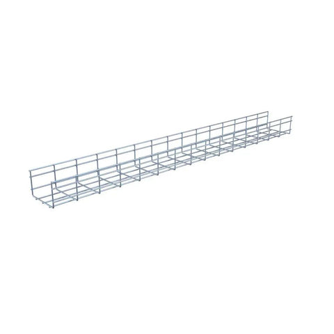 Wire Mesh Cable Tray 2-Pack, Electro Zinc Plated Silver Steel, Cuttable Metal Cable Tray For Cable Management, Measures 3.93 x 5.91 x 59.06 Inches