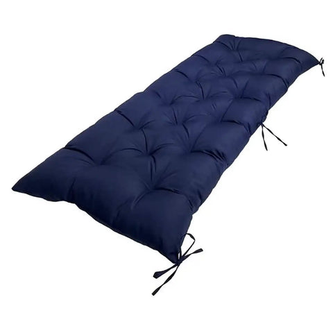Waterproof Tufted Outdoor Chair Cushions, Thick Navy Blue Bench Cushion For Patio Furniture, Garden Recliner Seat Pads, 40 by 20 Inches