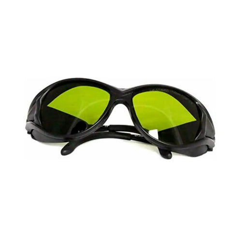 Kickass Wide Spectrum Laser Safety Glasses Offering Hella Tough OD5 Protection And Industrial Pc Lens Build for eye safety with green lenses.