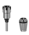 Heavy Duty 8mm 1/4 1/2 Inch Shank ER Router Bit Extension Rod With Collet for woodworking with shiny high carbon steel finish.