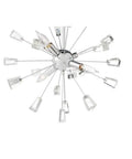 Four Light Crystal Sputnik Chandelier In Polished Chrome, Modern Ceiling Light Fixture With Dazzling Glass Orbs For Living Room Or Dining Area, Metallic Finish, Crystal Drops, Easy Install, top view.