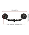 4 Pack Vintage Cabinet Pulls Handles Set 4.33 Inch Drop Ring Drawer Handles For Dresser Cabinet Furniture Hardware Iron Black