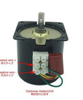 Front view of 60KTYZ 15 RPM AC Motor With Built In Gearbox Low Noise High Torque Synchronous Reduction Motor 110V wiring details