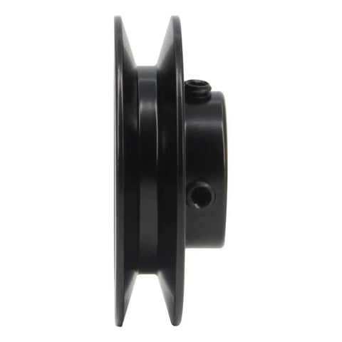 Side view of Heavy-Duty Single Groove Web Sheave for V-Belt Systems, 3.0 Inch OD, 5/8 Inch Bore, Cast Iron Pulley