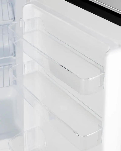 Knockout door shelves of the Thirty Two Inch Undercounter All Freezer With Heavy Duty Stainless Steel Shell, ideal for storage.