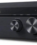 Two Channel Home Stereo Receiver With Phono Input And Bluetooth, 100 Watts Per Channel, RCA Inputs, Built In Phono Stage, Black Finish