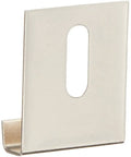 Single metal clip from Wide Channel Metal Mirror Clips Set For Hanging Mirrors And Framed Photos, silver, fits 1/4 to 3/8 in channel.