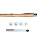 Pro Top Shelf HSS Wood Groove Cutter Kit With Rock Solid 304 Stainless Steel Shank For Precision Lathe Turning Heavy Duty Woodcarving And Sharp Texture Engraving Brown, featuring wooden handle and multiple cutters.