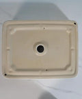 Bottom view of USZWBY Vessel Sinks Bathroom Vessel Sink Hotel Apartment Square Ceramic Wash Basin with drainage hole.