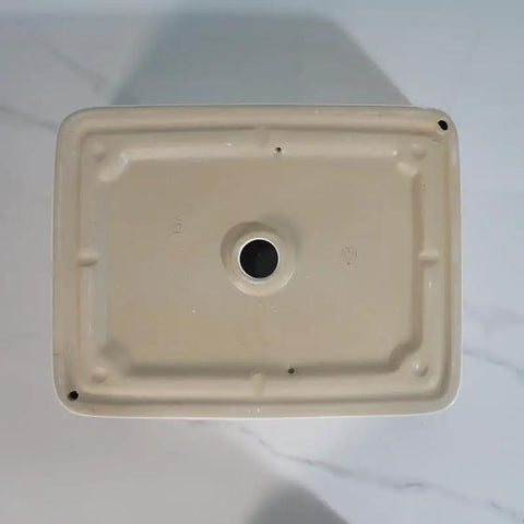 Bottom view of USZWBY Vessel Sinks Bathroom Vessel Sink Hotel Apartment Square Ceramic Wash Basin with drainage hole.