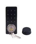 Heavy Duty Smart Door Lock With Smooth Touch Screen Keypad And Plug And Play Keyless Entry Kit featuring a silver key and black finish.