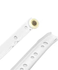 Close-up of Pro Grade Kitchen Cabinet Drawer Slides With Nylon Wheel Runners 250mm To 600mm Powder Coated Roller Rails.
