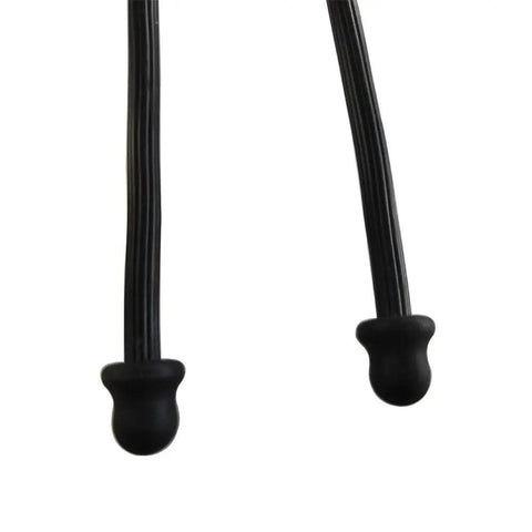 Black tips of Six Pack 12 Inch Silicone Cable Ties With Steel Core Reusable Rubber Straps In Three Colors For Organizing Cables