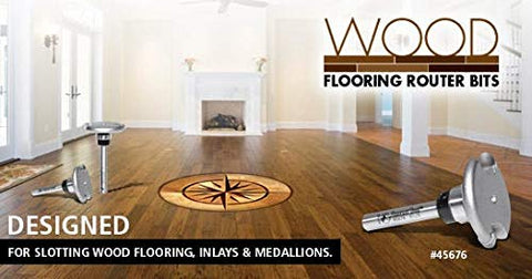 Room with wood flooring displaying Carbide Tipped Flooring Router Bit Round Nose Cutter for wood slots, inlays, and medallions