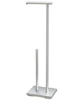 Freestanding Toilet Paper Holder With Storage For Jumbo Rolls Holds Up To Four Rolls No Fuss Easy Access Stand Up Bathroom Organizer Modern Sleek Design Keeps Your Restroom Neat And Ready, stainless steel with weighted base.