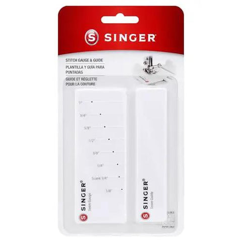 Stitch Gauge And Guide For Sewing Enthusiasts, Seam Measuring Tool For Machine Sewing, Pre Drilled Holes For One Eighth To One Inch Seam Allowances, Reusable Adhesive Guide For Precise Hems And Seams in packaging.