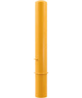 Heavy Duty Removable Round Bollard Featuring Slick Flush Mount Sleeve Base in bright yellow for parking lot guard setup.