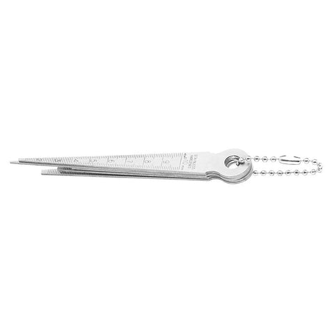 Pro Grade Stainless Steel Welding Taper Feeler Gauge Set, 5-piece precision tool with 0.1mm resolution and chain loop