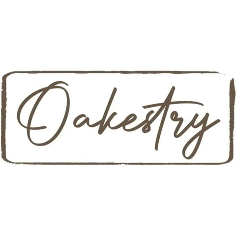Oakestry logo design with elegant script on a white background, showcasing brand identity.